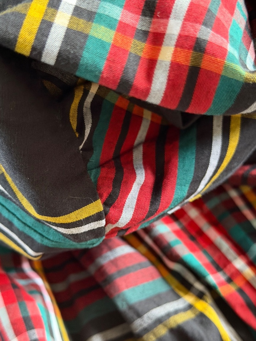 J Crew Red Tartan Plaid Skirt Attached Belt Midi Length Flounce Hem Cotton Sz 4 - Picture 14 of 16